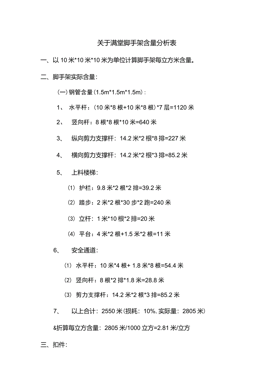 关于满堂脚手架按摊销量换算定额含量综合单价分析_第3页