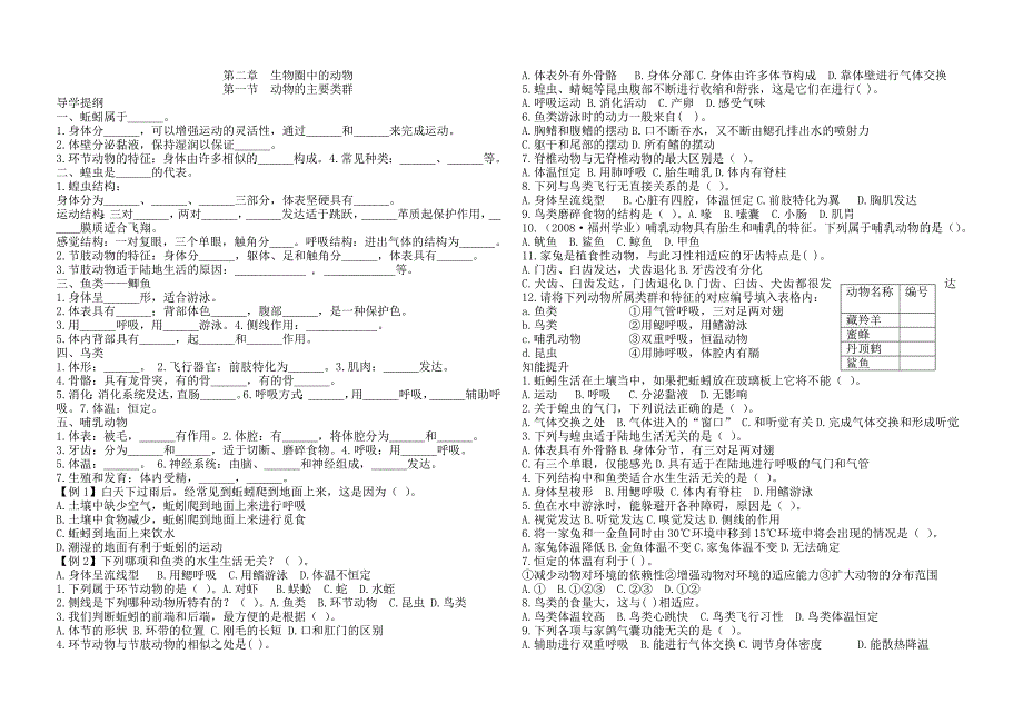 济南版 七年级生物上 第二单元 第二章.doc_第1页