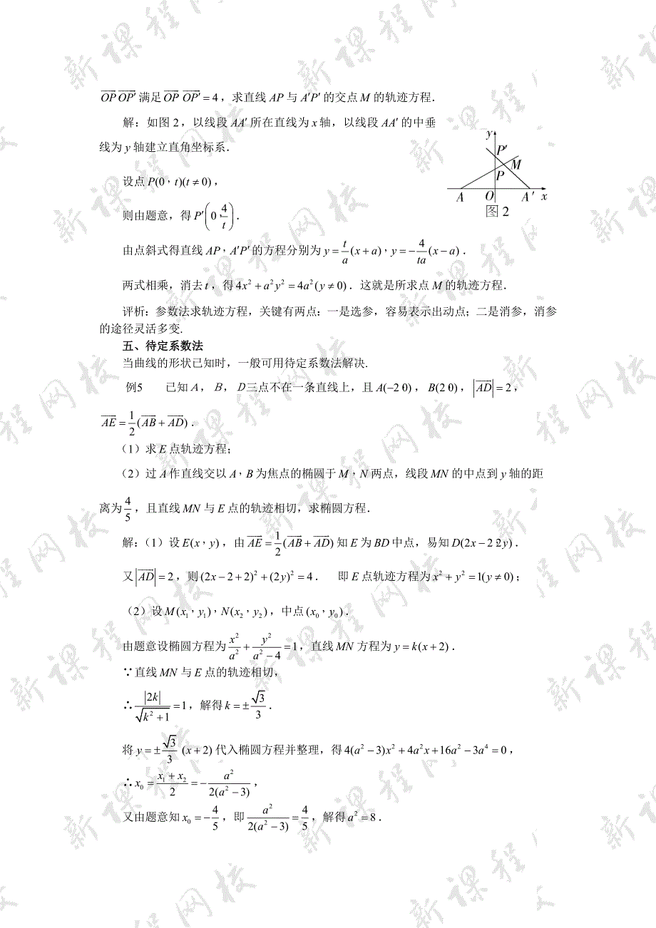 圆锥曲线轨迹及方程求法大全1_第2页