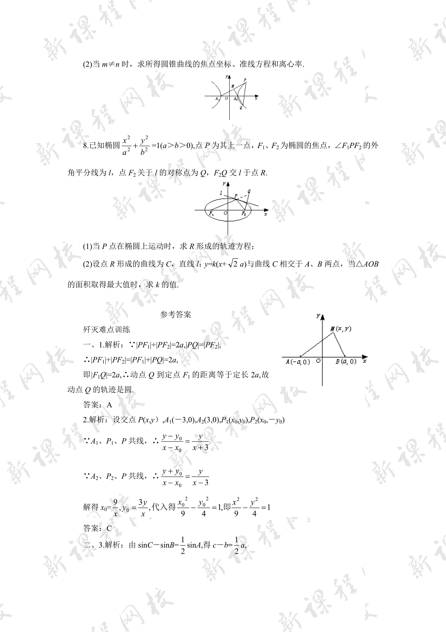 圆锥曲线轨迹及方程求法大全1_第4页
