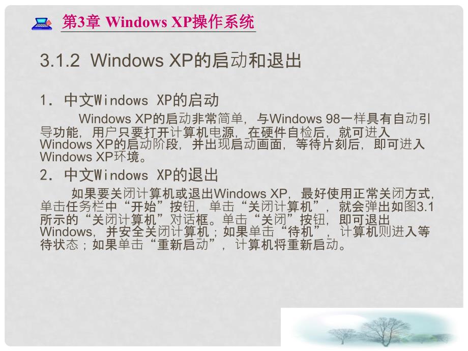 七年级信息技术上册 Windows操作系统（Windows XP的基本操作）课件_第4页