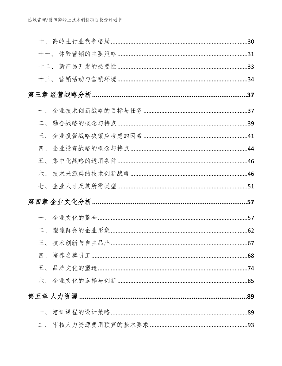 莆田高岭土技术创新项目投资计划书参考范文_第3页