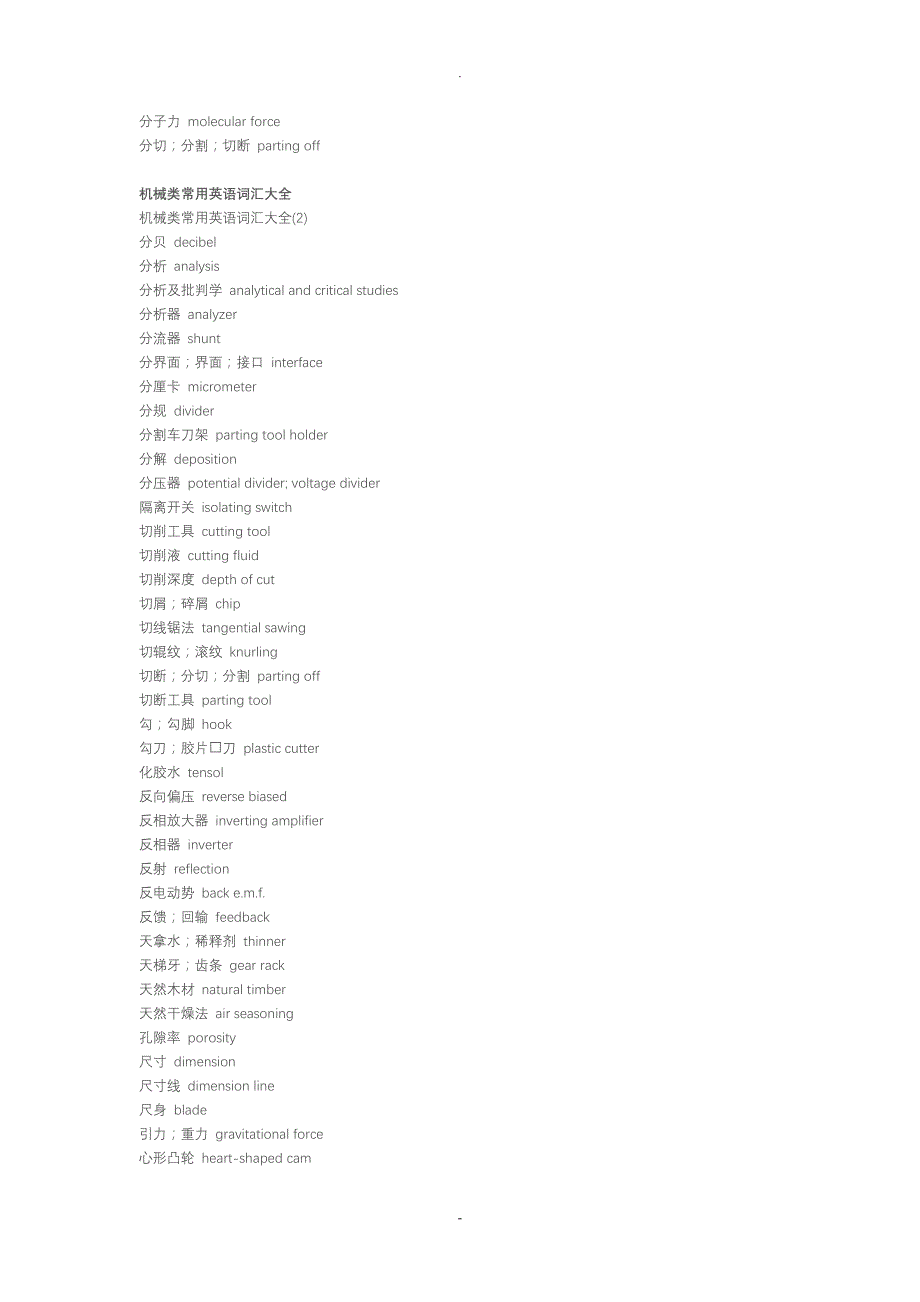 机械类常用英语词汇-大全_第4页