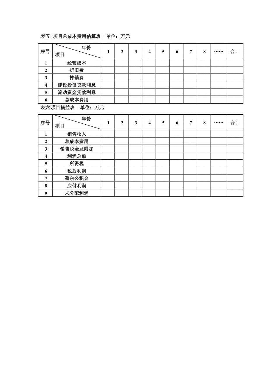 工程经济技术评价课程设计任务书_第5页