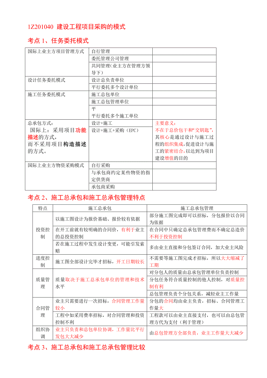 一级建造师《建设工程项目管理》考点总结_第4页