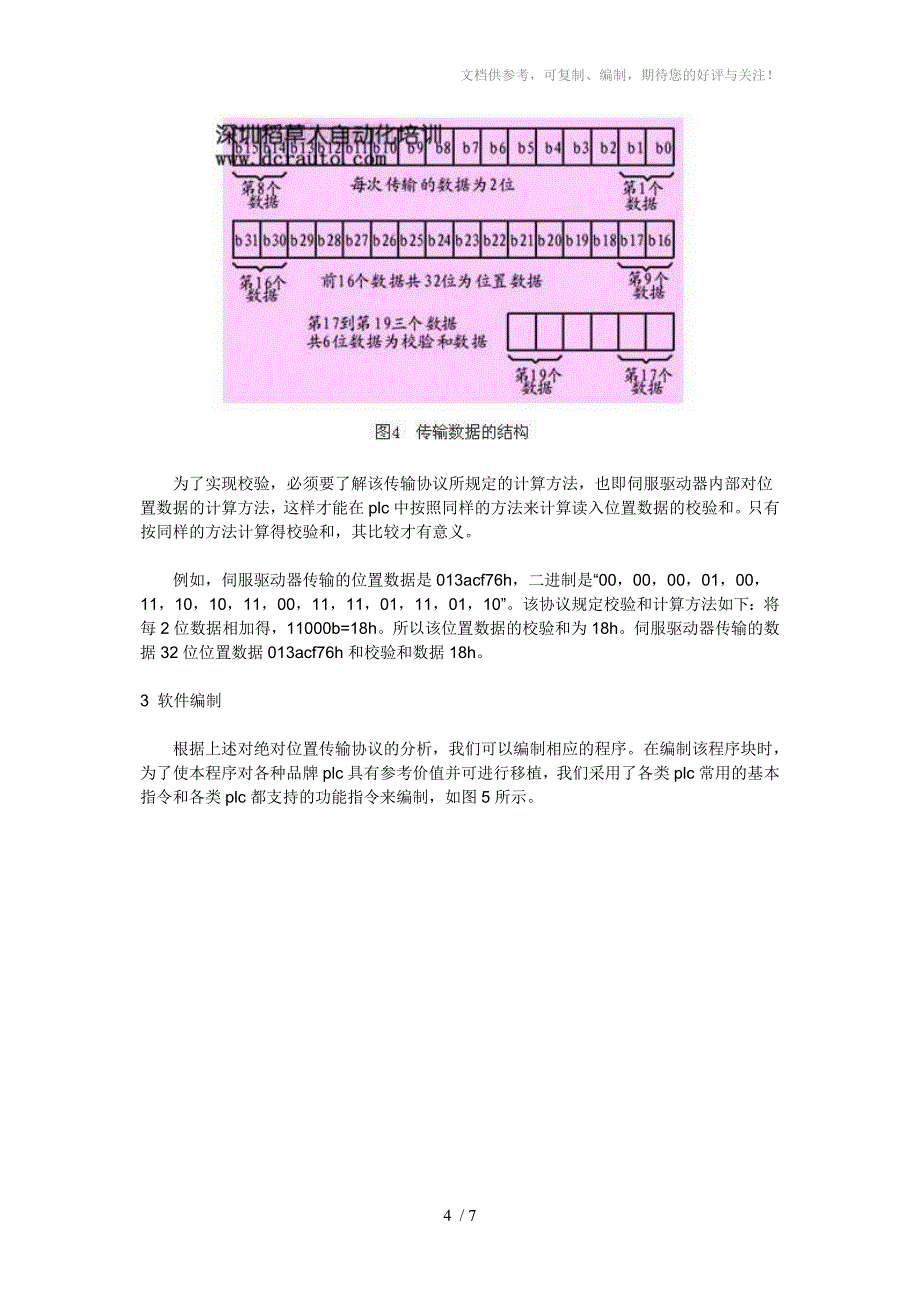 PLC实现三菱伺服绝对位置值读取_第4页