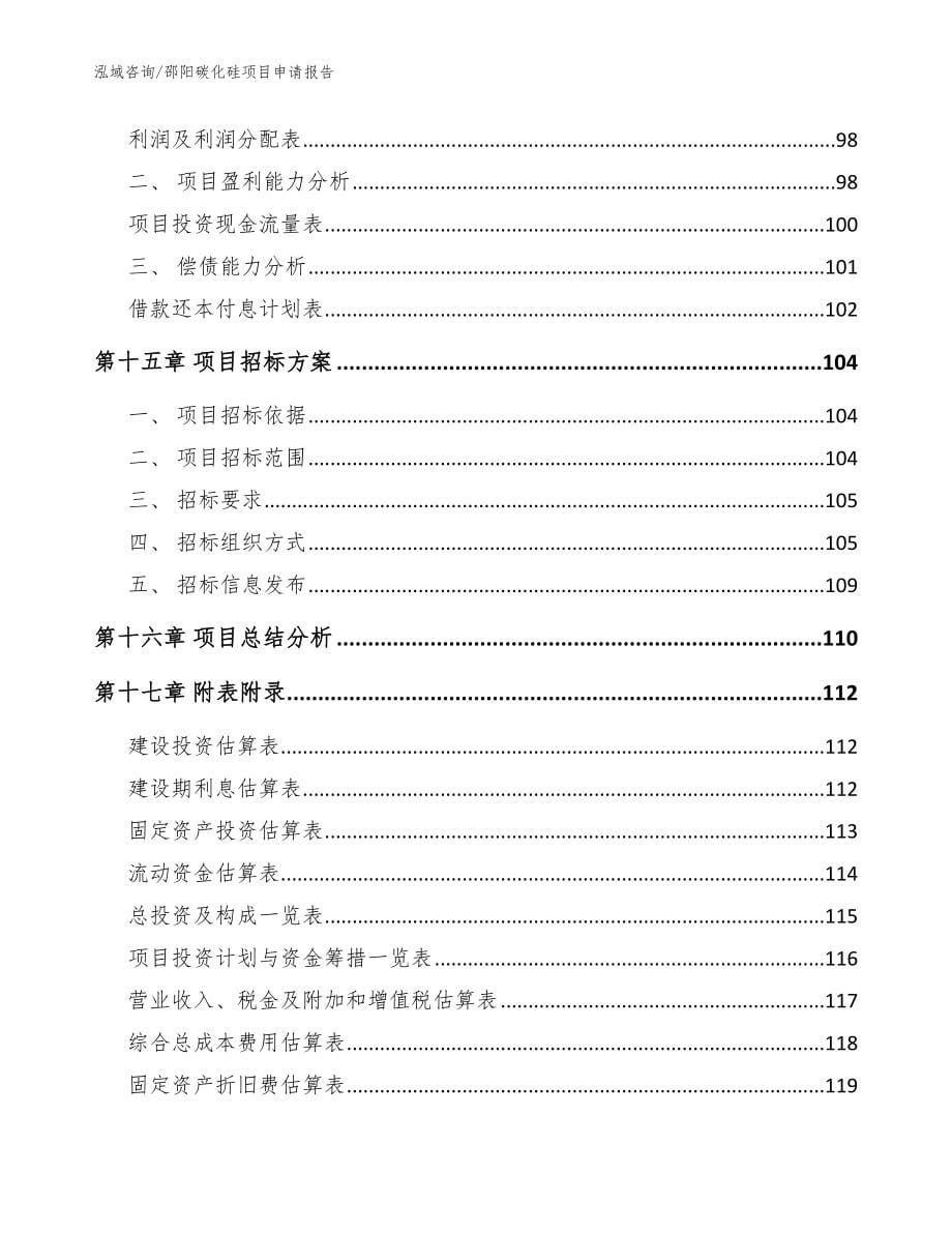 邵阳碳化硅项目申请报告（模板范本）_第5页