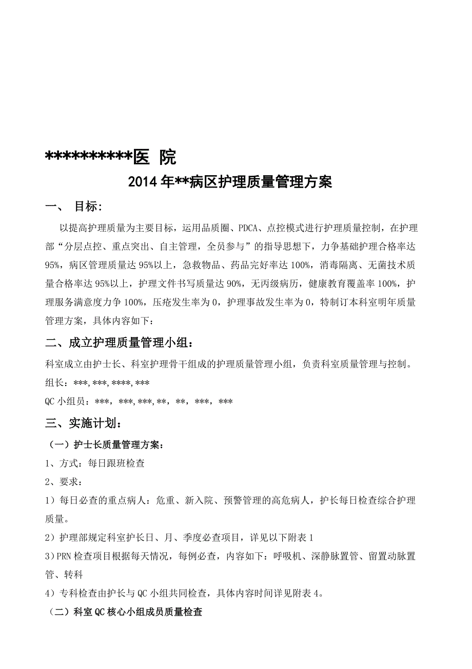 2014年护理质量控制计划.doc_第1页