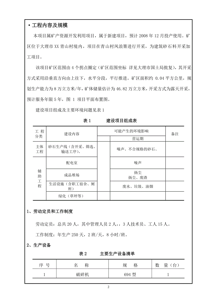 xx凤浪箐灰岩矿项目环评报告书.doc_第2页