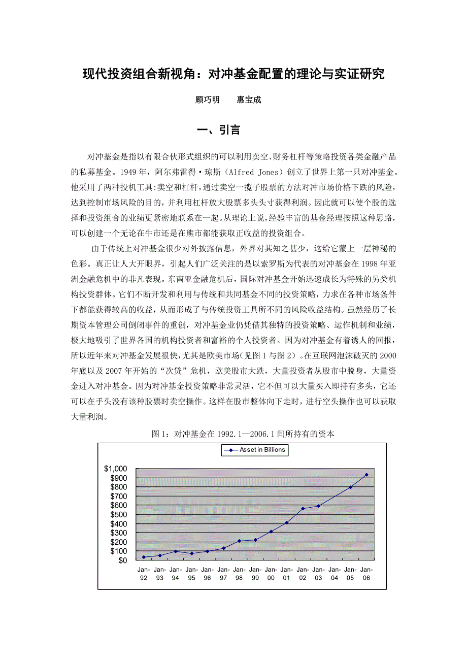 现代投资组合新视角对冲基金配置的理论与实证研究_第1页