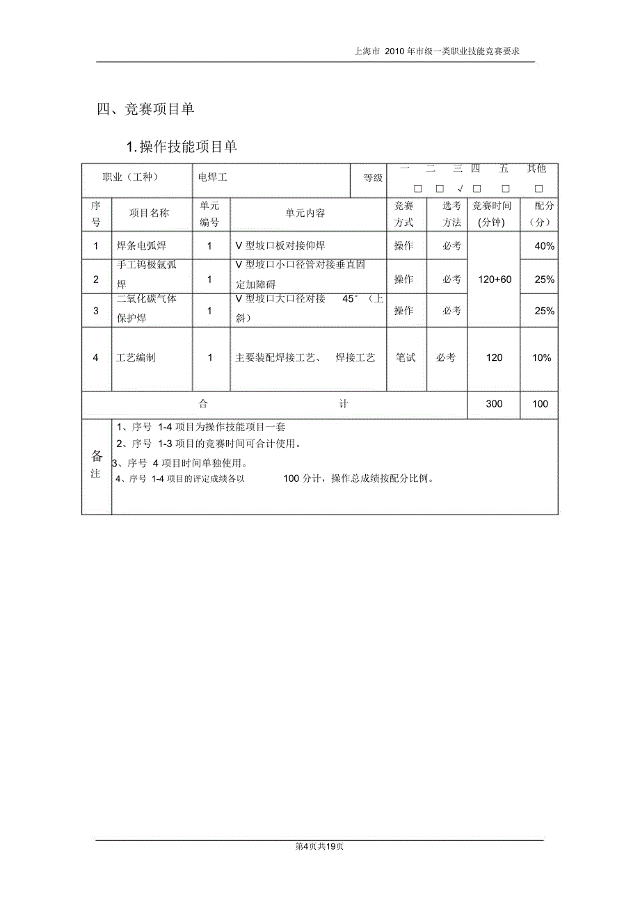 上海市2010年市级一类职业技能竞赛_第4页