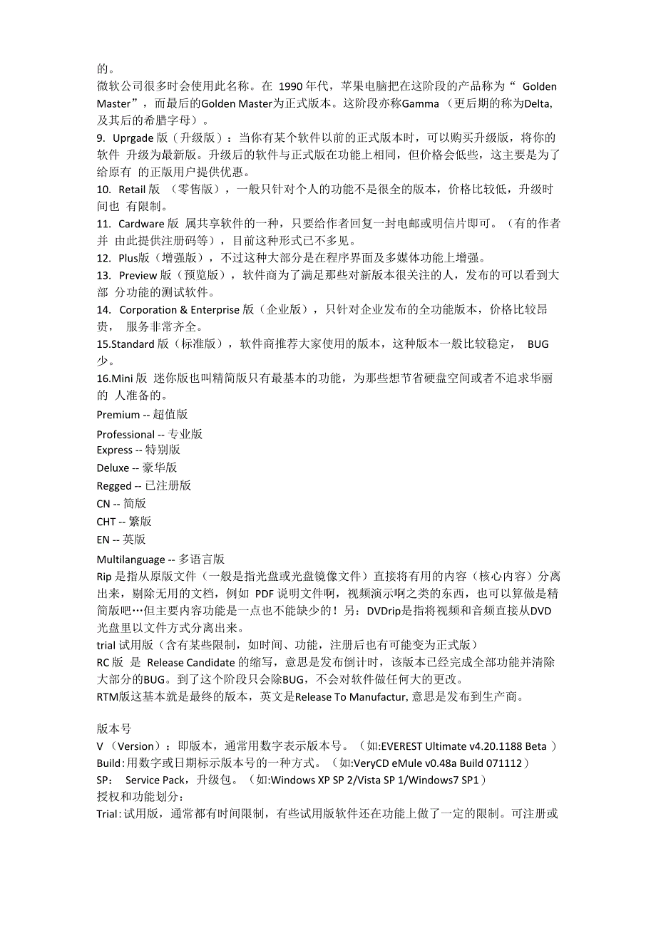 软件常见的各种版本英文缩写_第2页