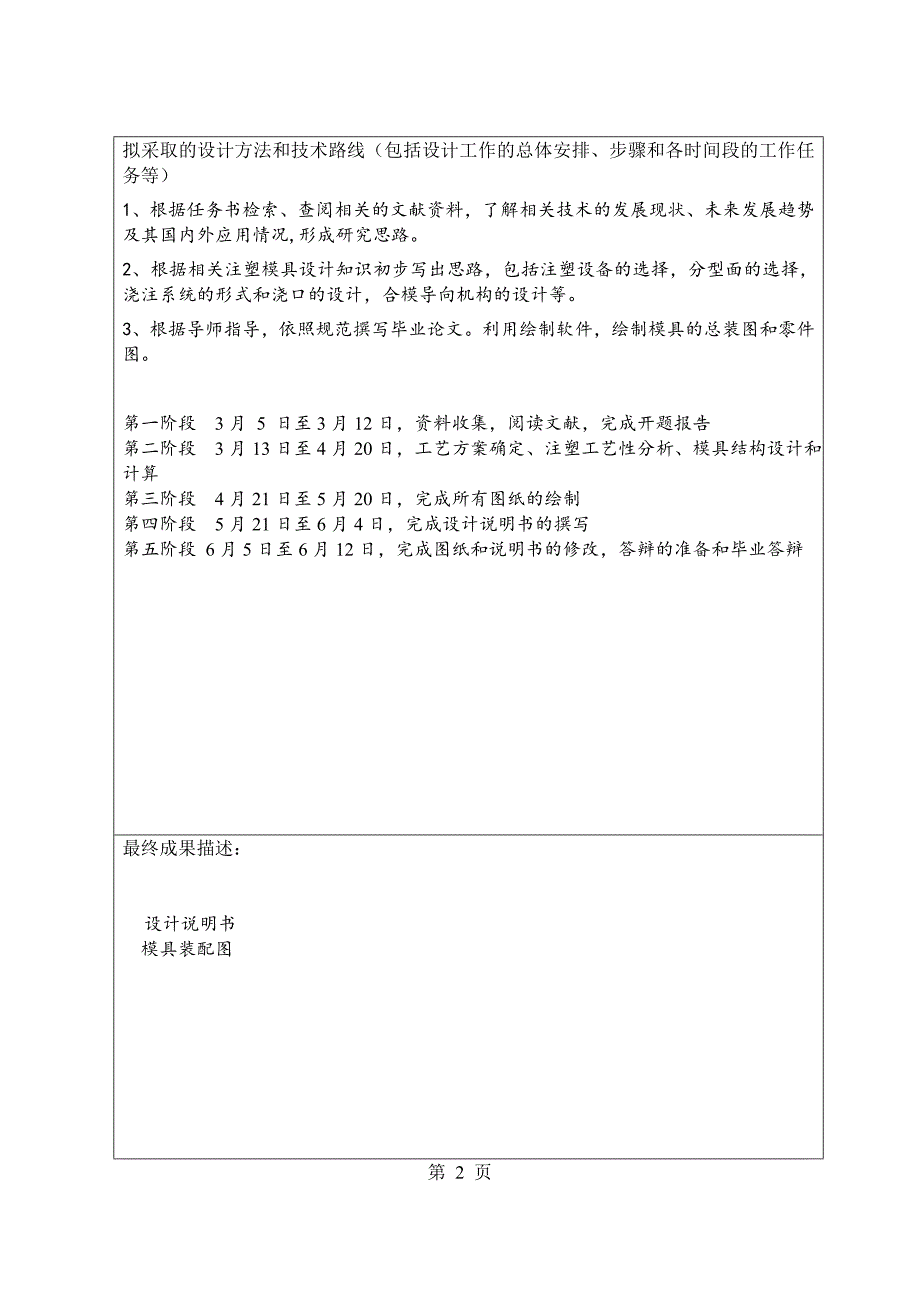 螺纹盖的注塑工艺分析及其模具设计-毕设开题报告_第4页