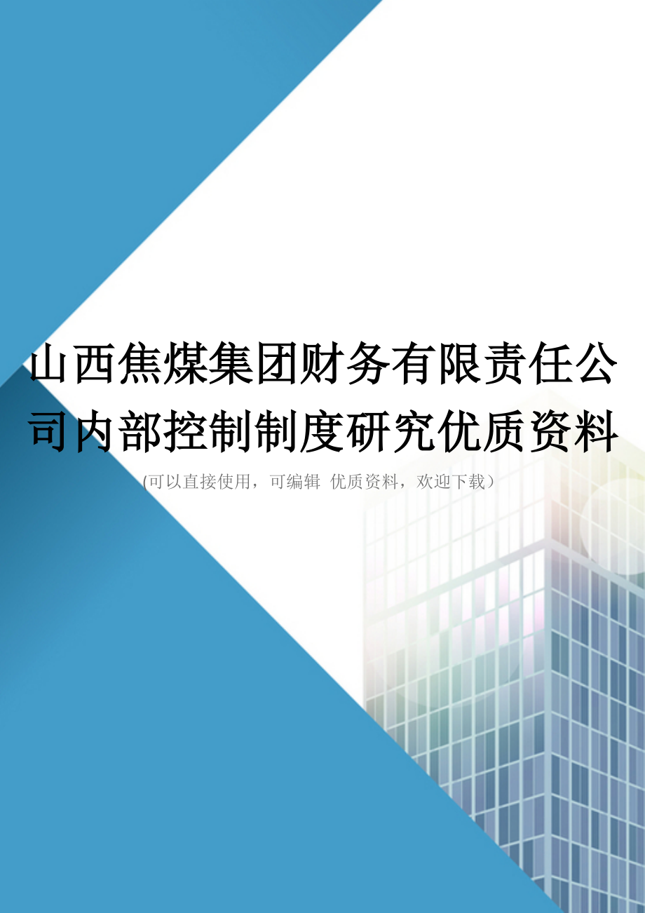 山西焦煤集团财务有限责任公司内部控制制度研究优质资料_第1页