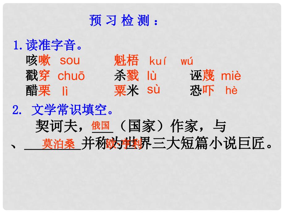 山东省高密市银鹰文昌中学九年级语文下册 7《变色龙》课件 新人教版_第4页