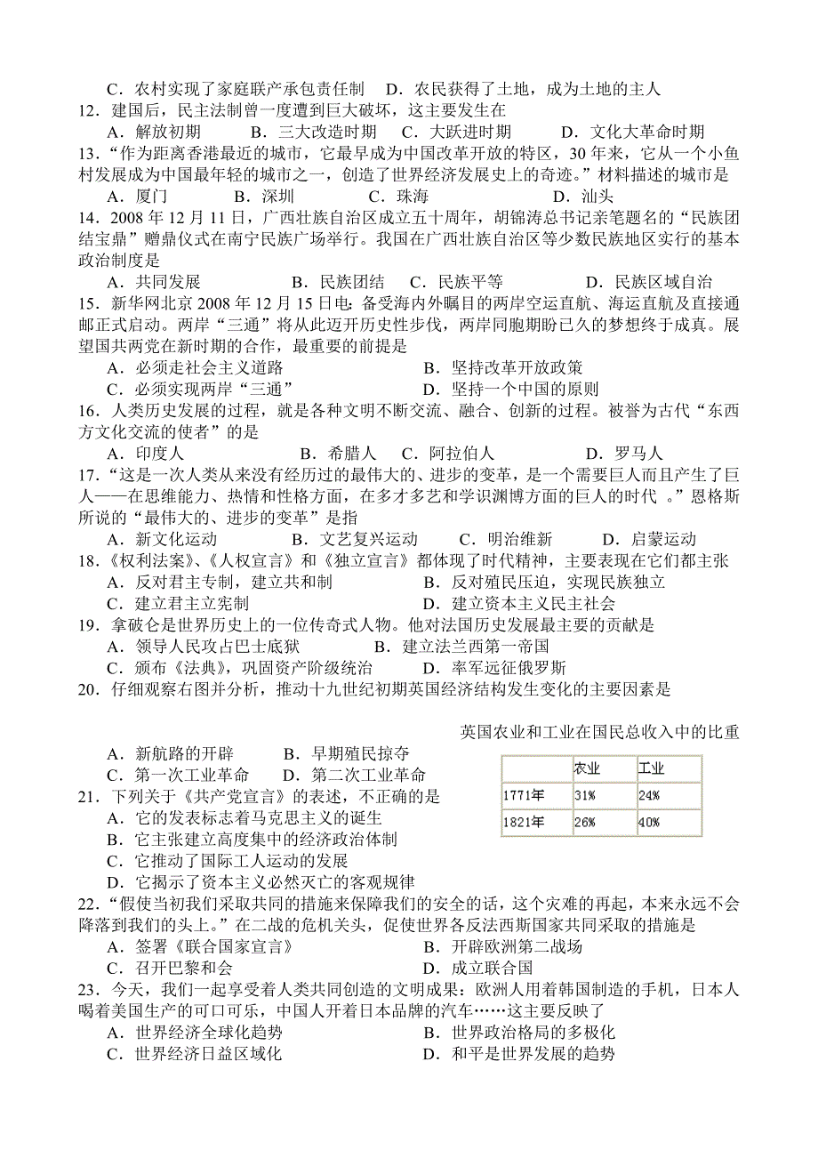 九年级下期第一次月考_第2页