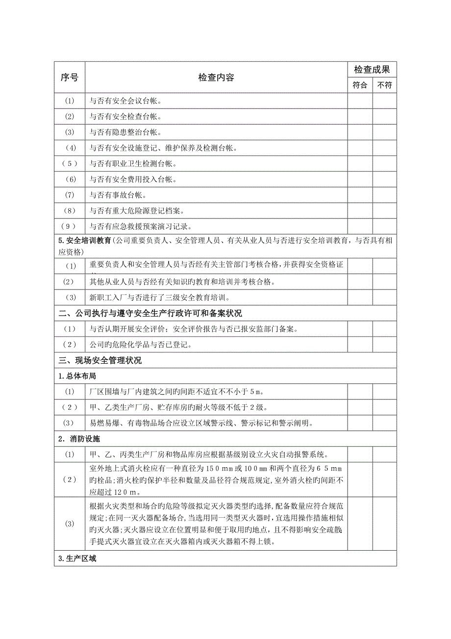 企业安全生产检查记录表_第2页