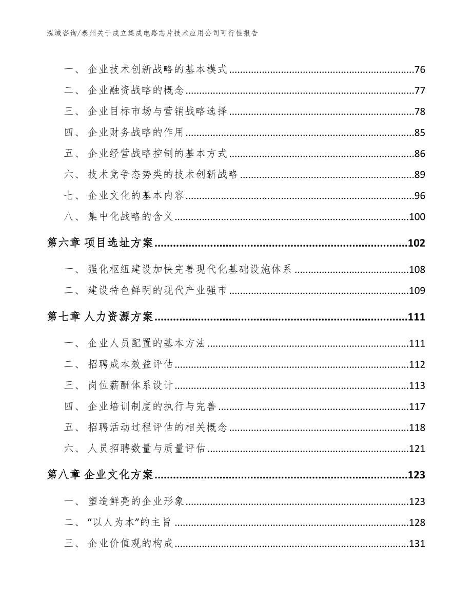 泰州关于成立集成电路芯片技术应用公司可行性报告_范文_第5页