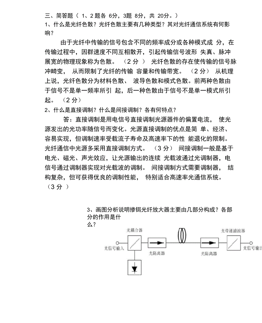 通信工程《光纤通信》考试题_第3页