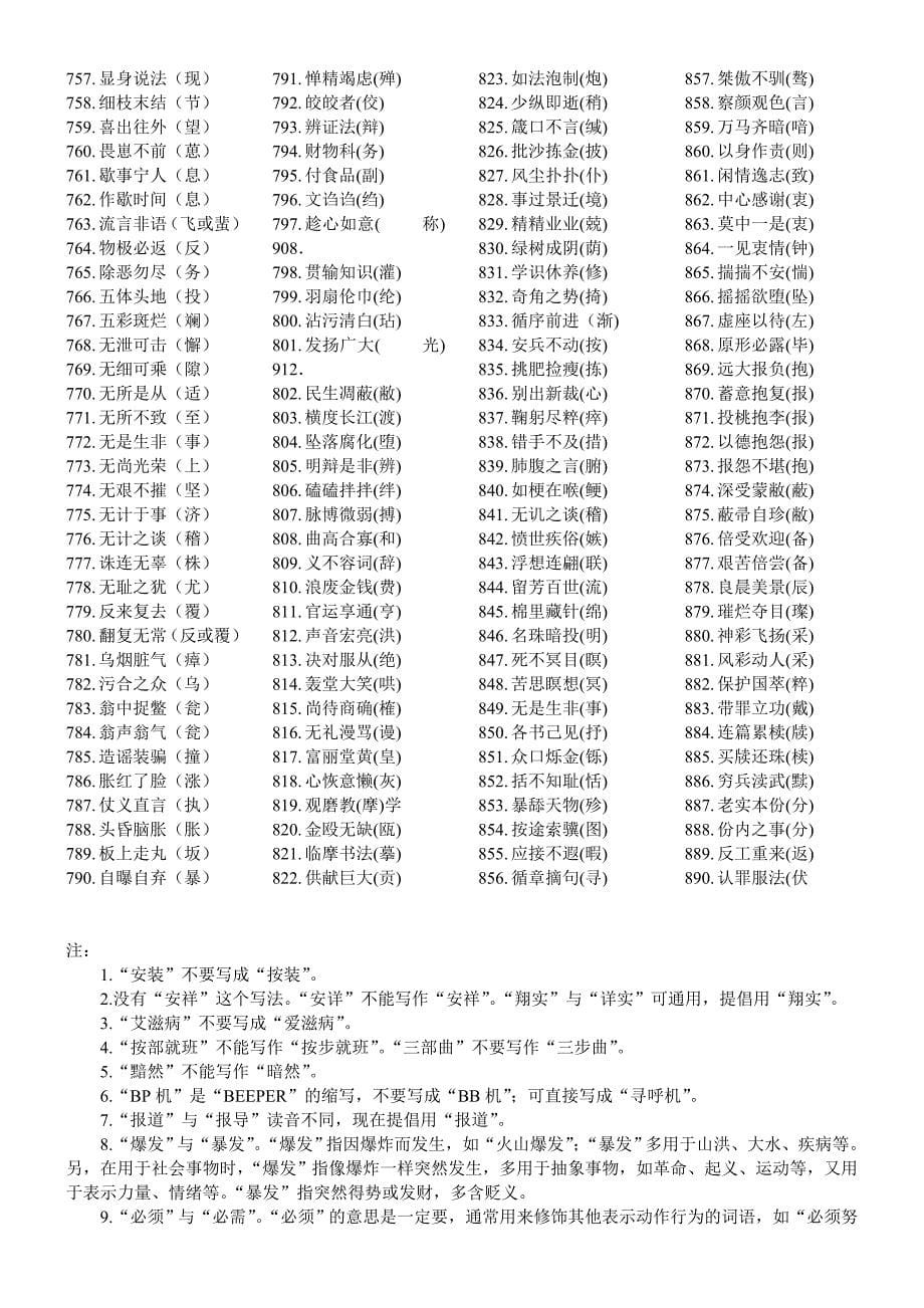 高中语文知识大全(易错字)(易错成语)(语文答题公式)等_第5页