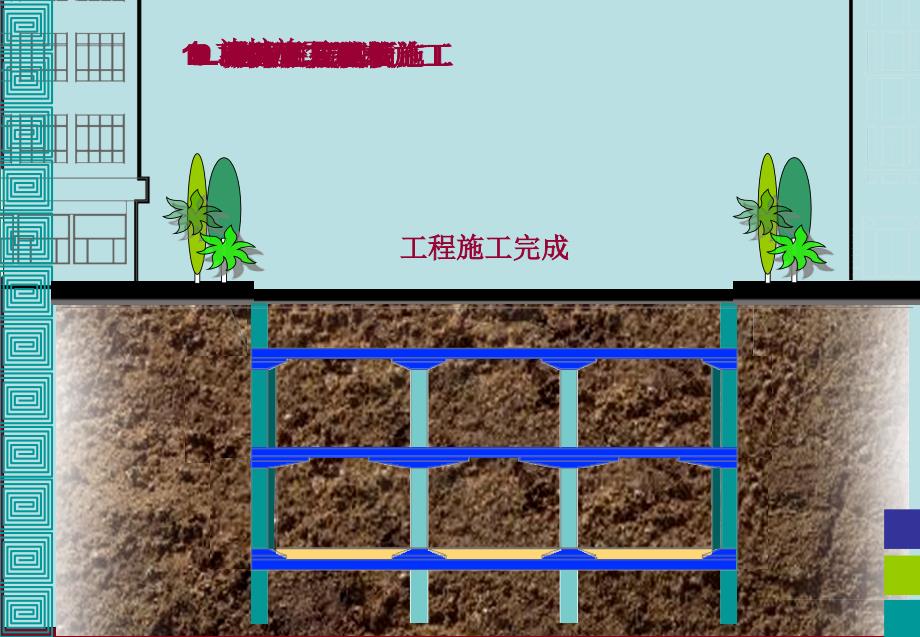 地下连续墙施工及逆作法动画_第3页