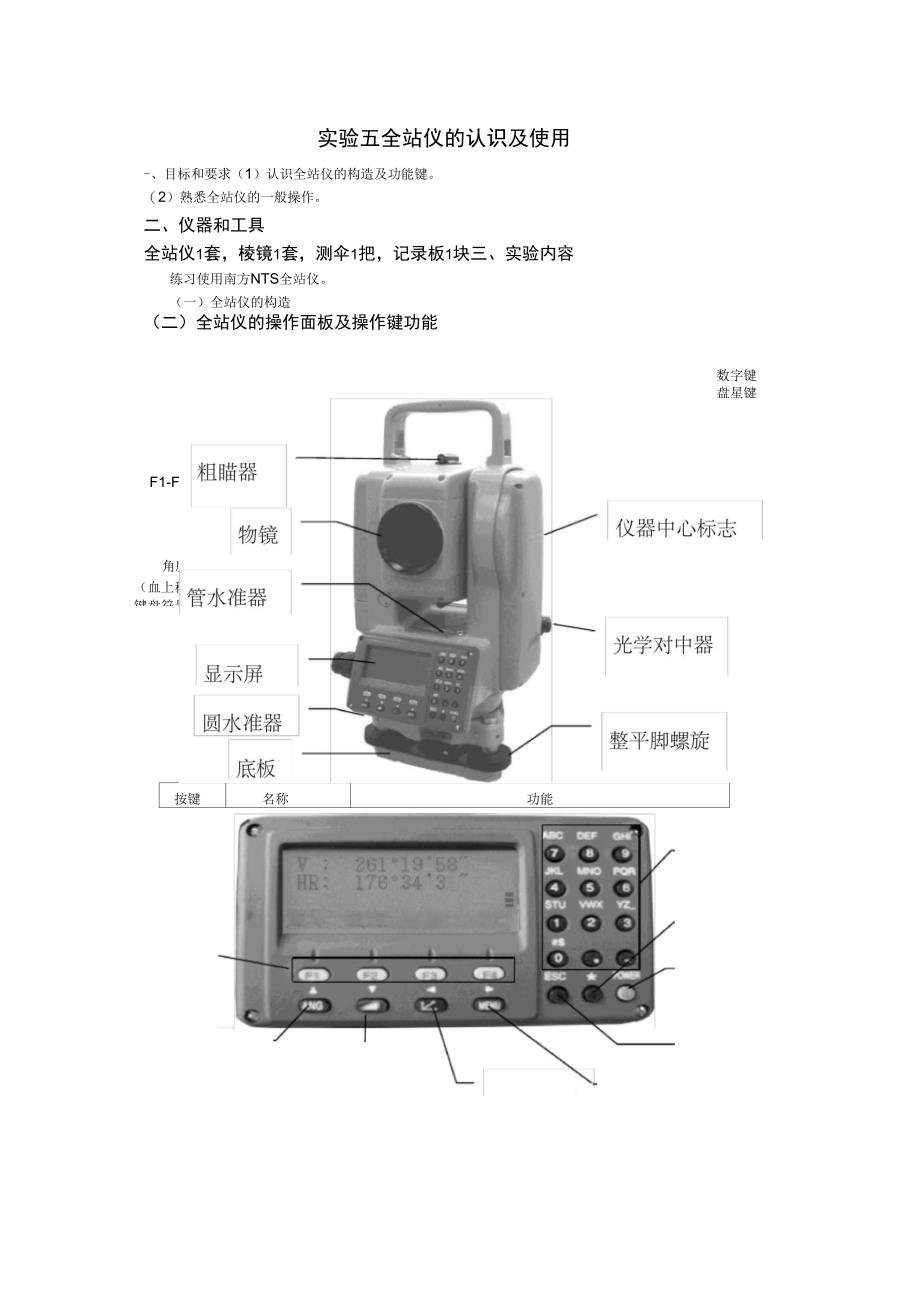 实验5-全站仪的认识及使用_第1页