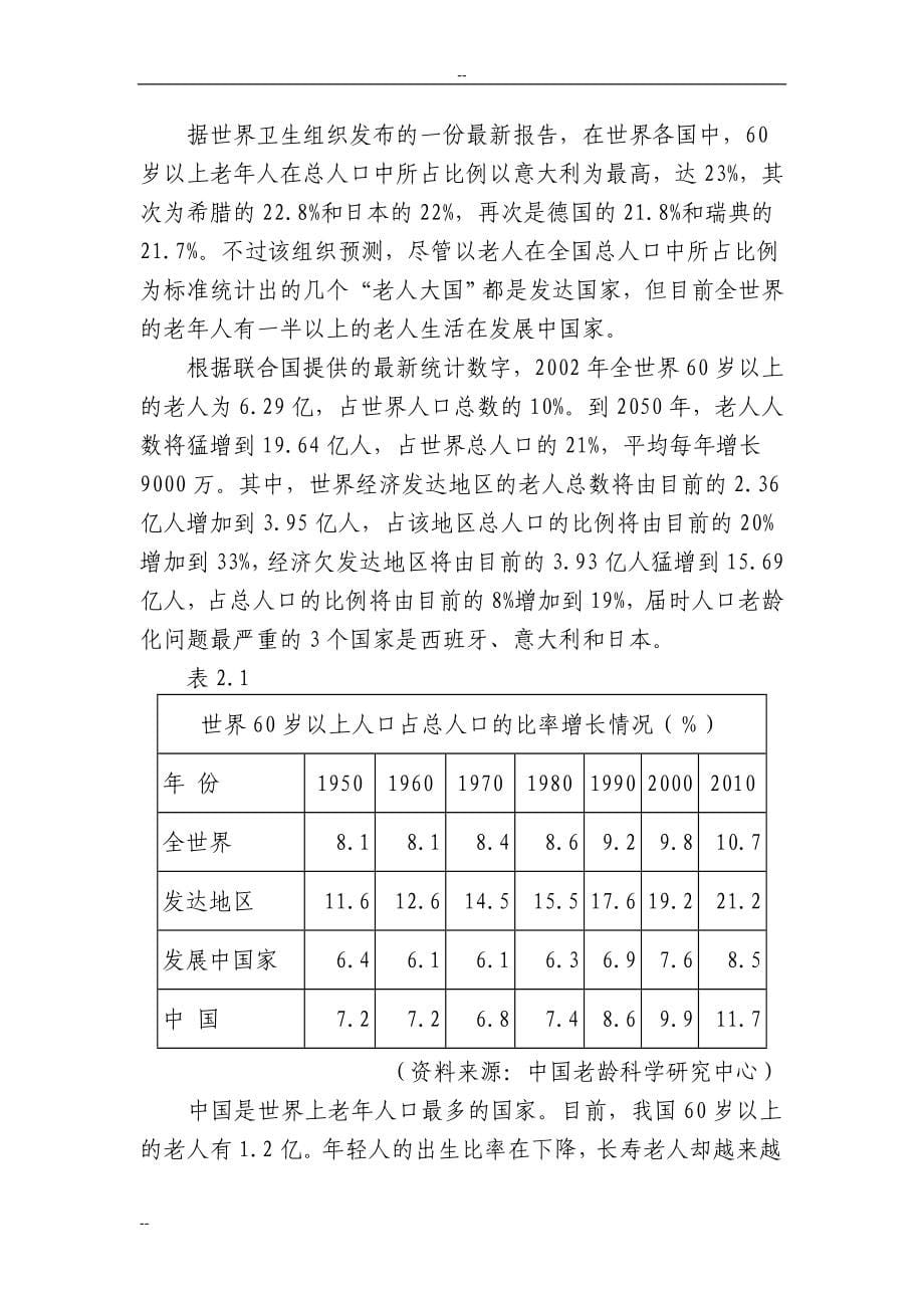 武汉市东方养老院经营新建建设项目立项建设项目可行性报告.doc_第5页