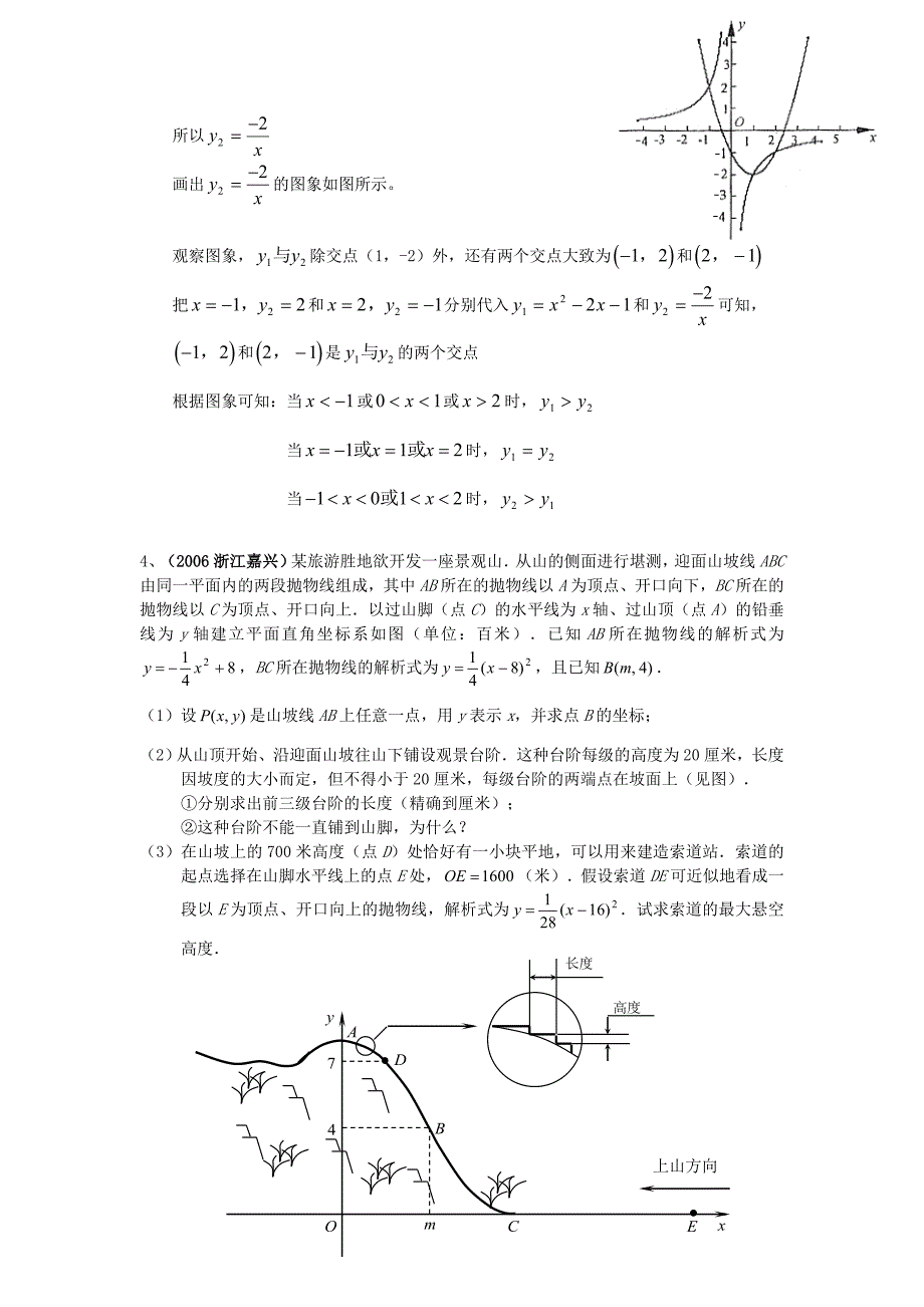 初中升学考试数学函数经典试卷集锦_第4页