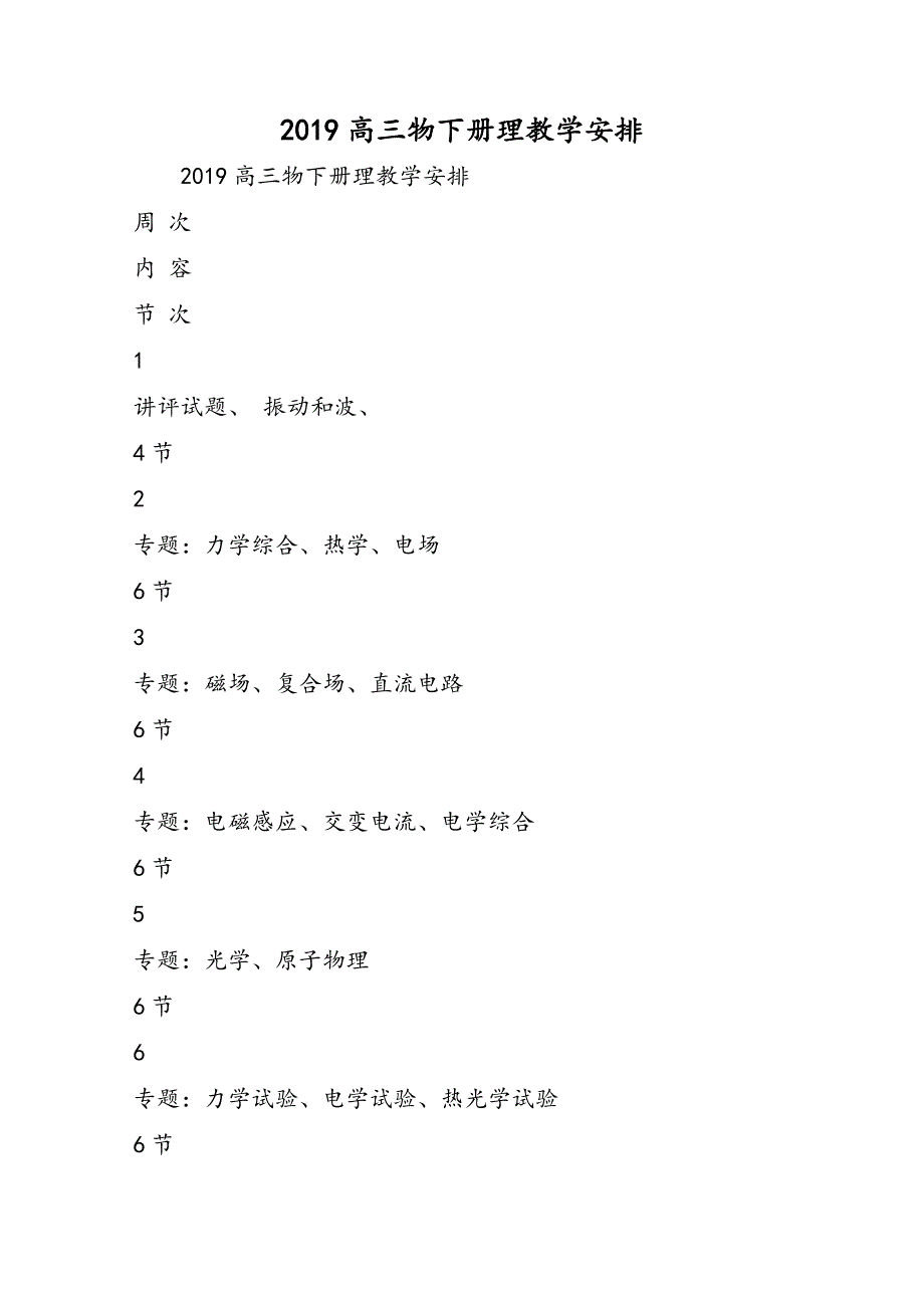 高三物下册理教学计划_第1页