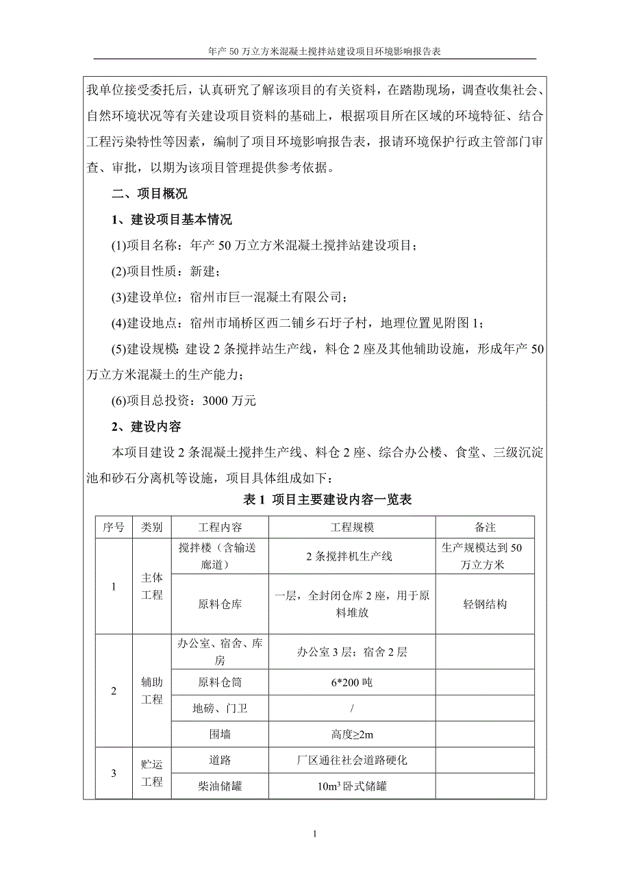 万立方米混凝土搅拌站建设宿州市巨一混凝土宿州市埇桥区西二环评报告_第4页