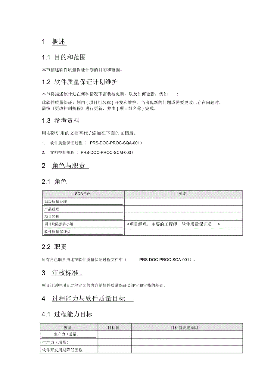 软件质量保证计划模板_第4页