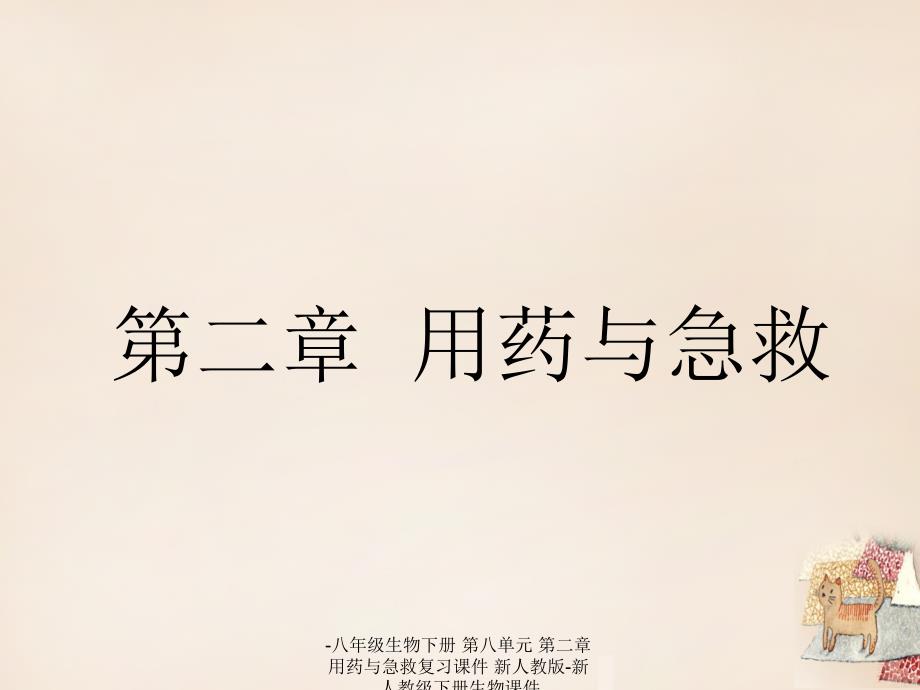 最新八年级生物下册第八单元第二章用药与急救复习课件新人教版新人教级下册生物课件_第1页