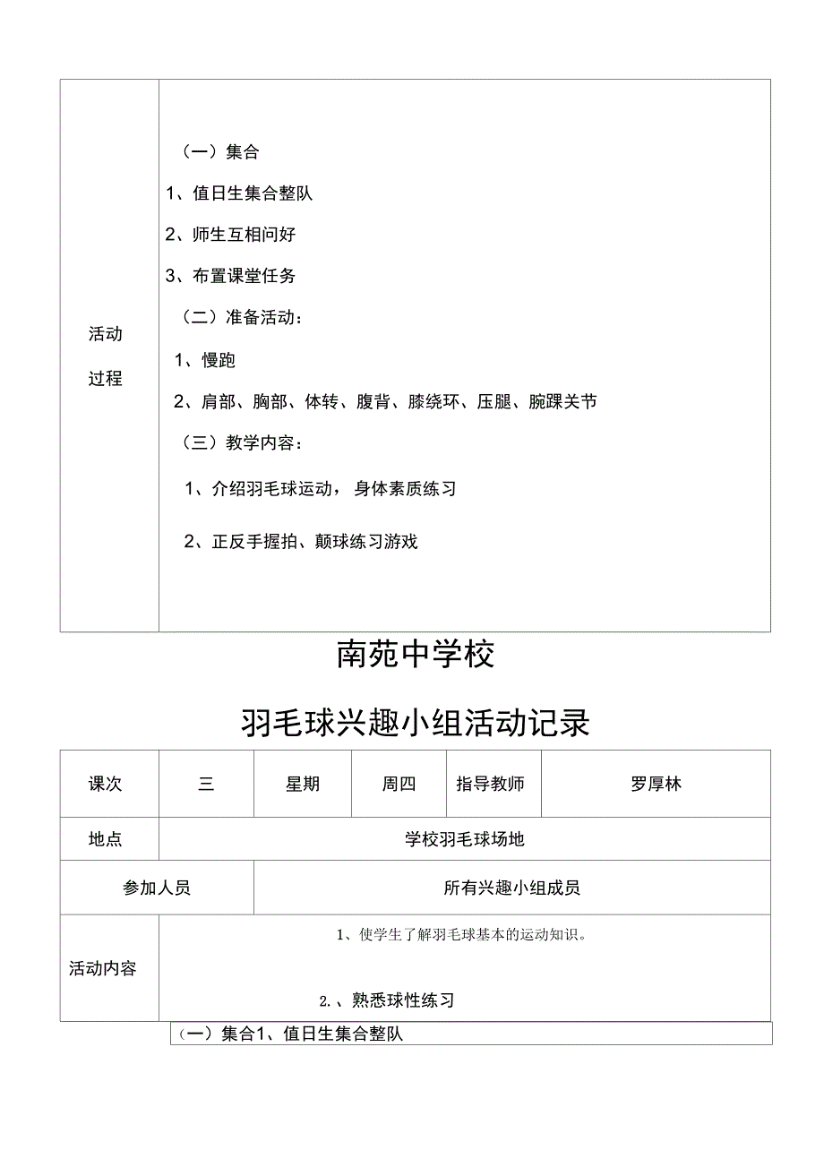 羽毛球兴趣小组活动计划及记录_第4页