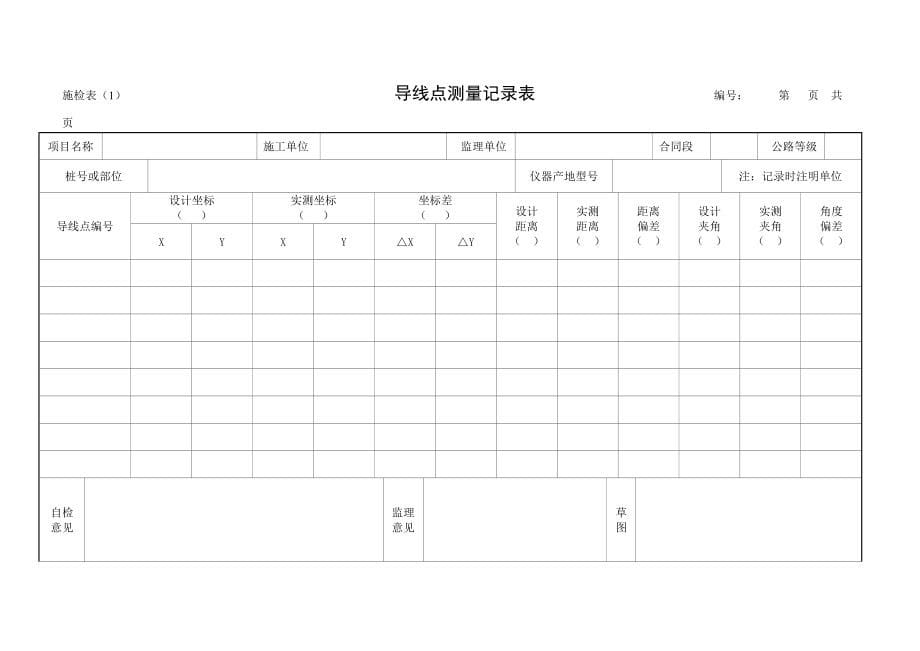 公路工程施工表格(第三册)(测量及隧道表)_第5页