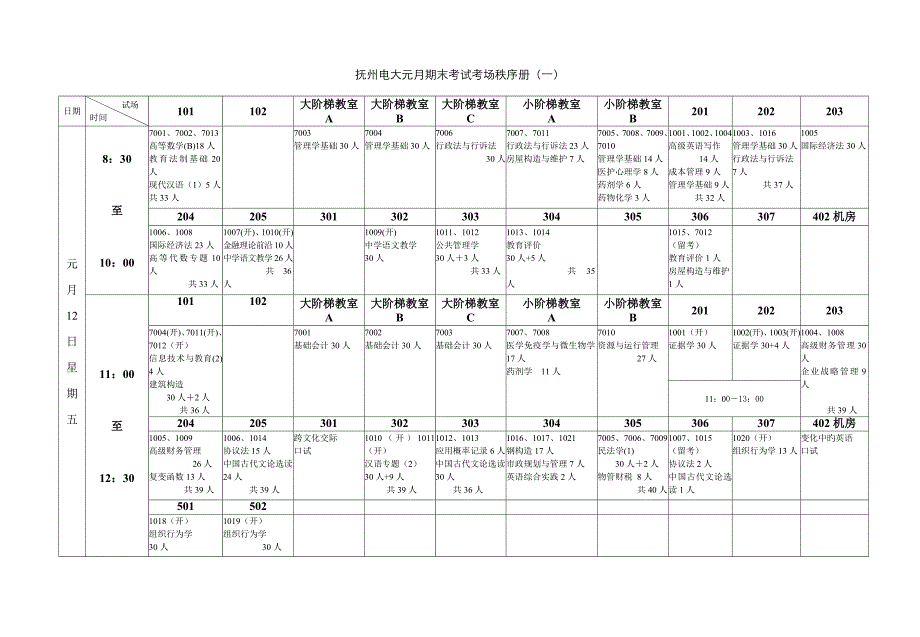 2022年抚州电大二00七年元月期末考试考场秩序册.doc_第1页