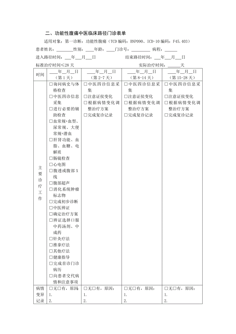 脾胃病科 腹痛病（功能性腹痛）中医临床路径（试行版2017）_第4页