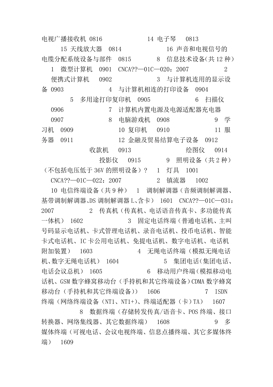 实施规则和产品编码对照表(部分).doc_第4页