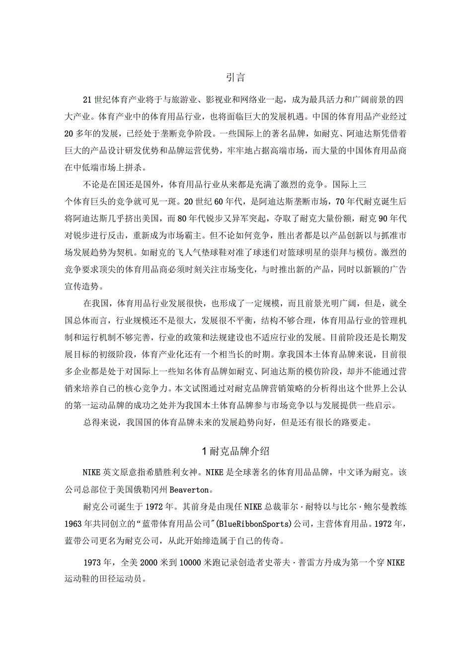 耐克市场营销策划_第1页