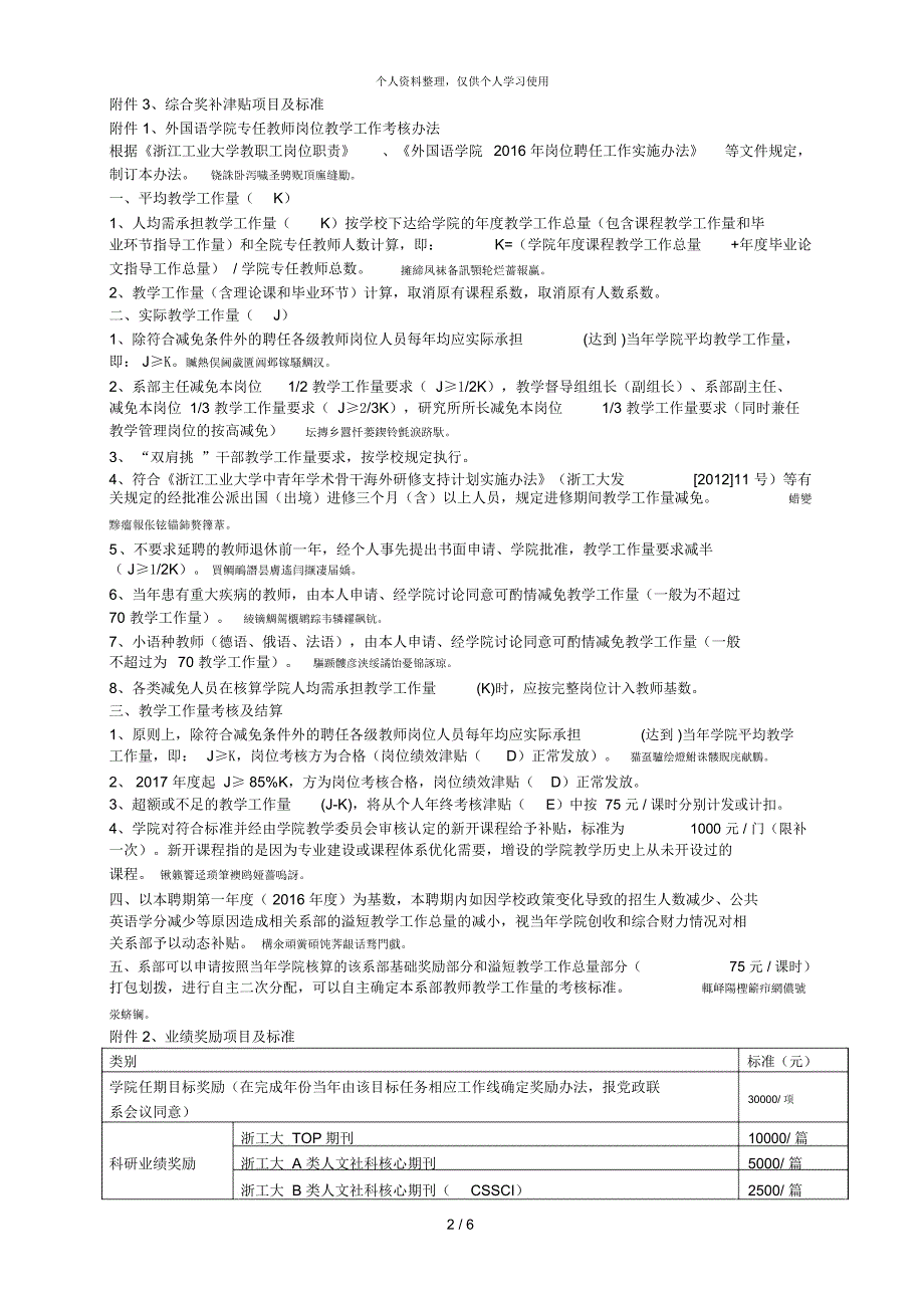 外国语学院岗位绩效考核暂行办法_第2页