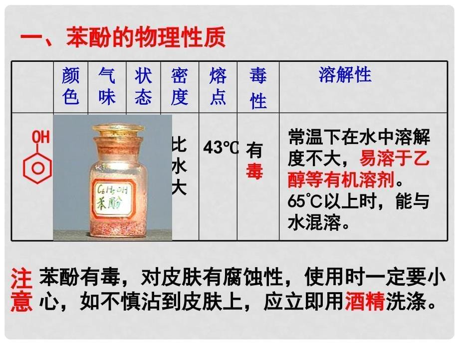 高中化学 第三章 烃的含氧衍生物 第一节 苯酚课件 新人教版选修5_第5页