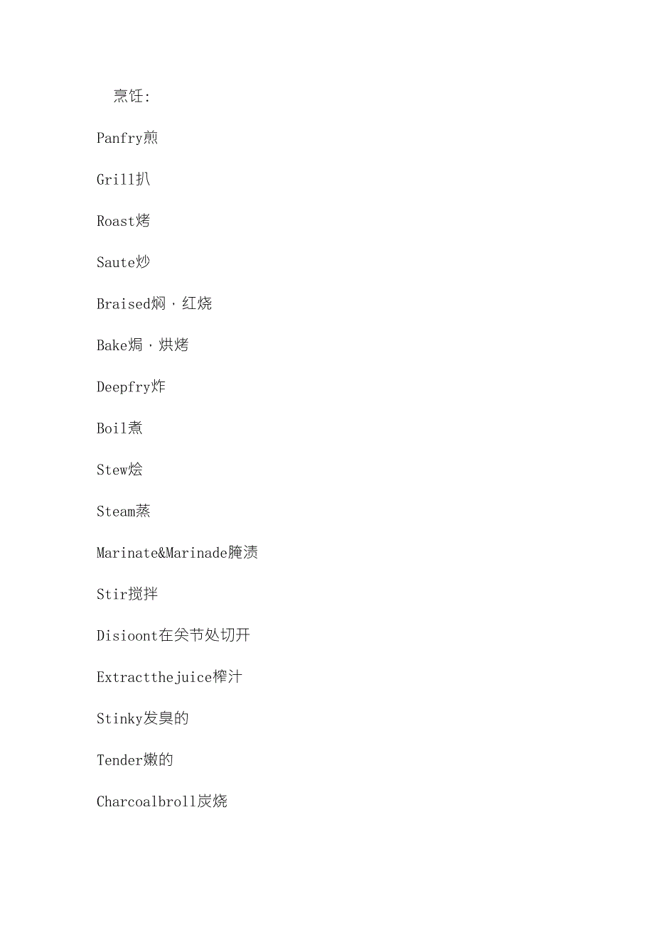 西餐厨房常用英语对照_第1页