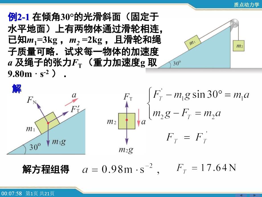 例题质点动力学_第1页