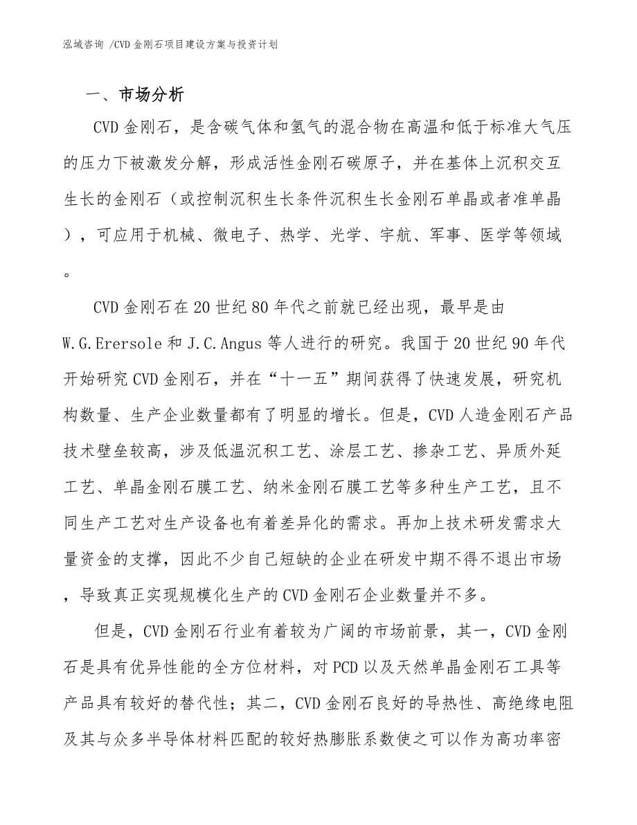 CVD金刚石项目建设方案与投资计划（参考范文）_第5页