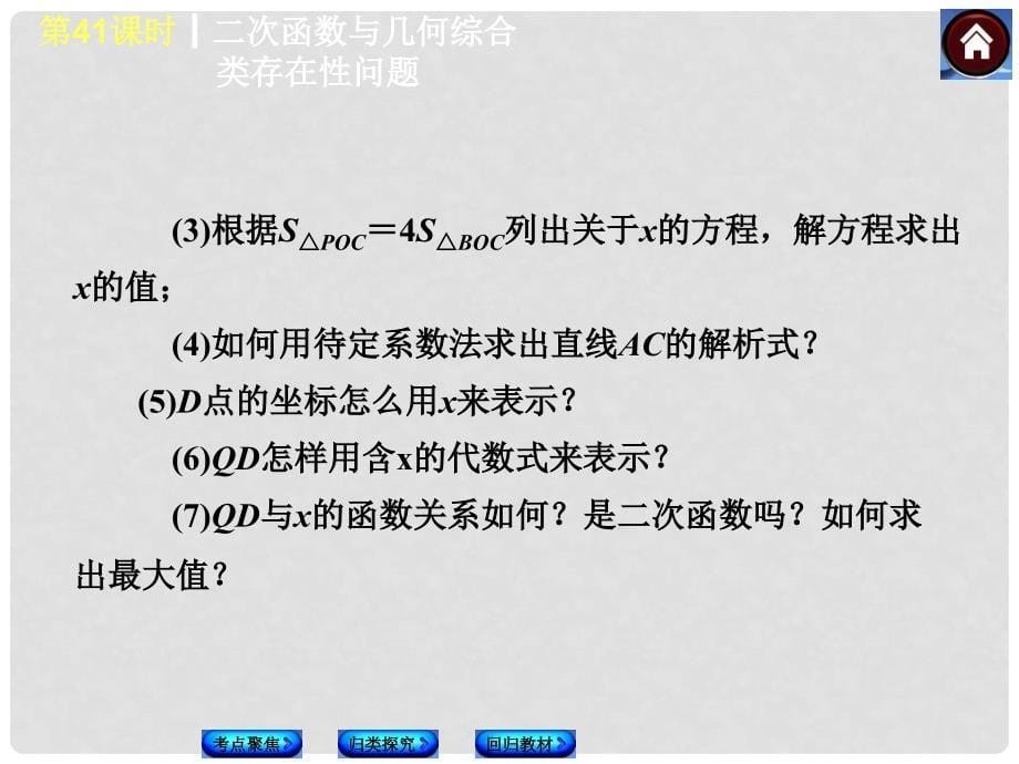 中考数学复习方案 41 二次函数与几何综合类存在性问题（考点聚焦+归类探究+回归教材+13年试题）权威课件 新人教版_第5页