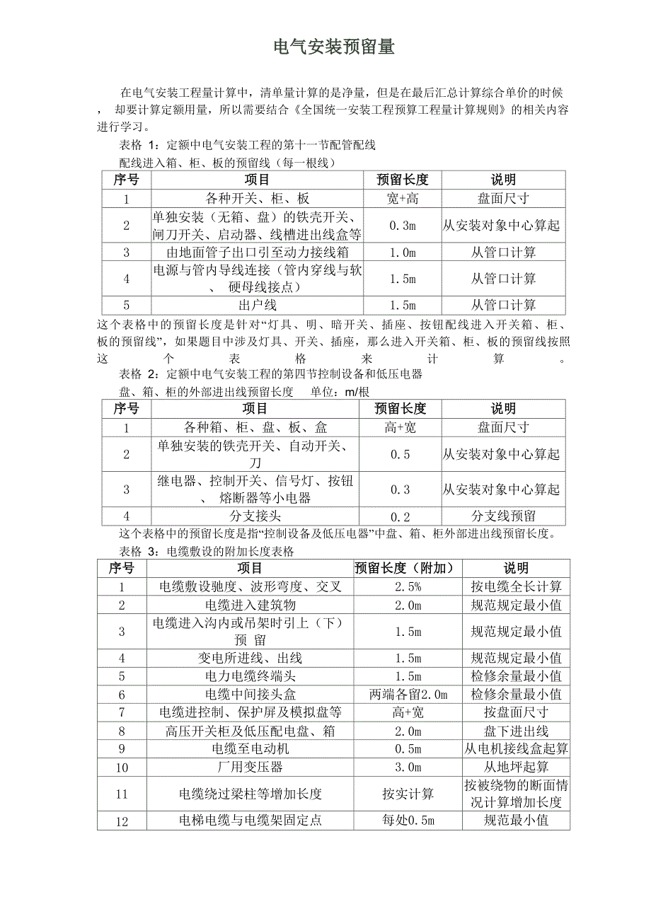 电气安装预留尺寸_第1页
