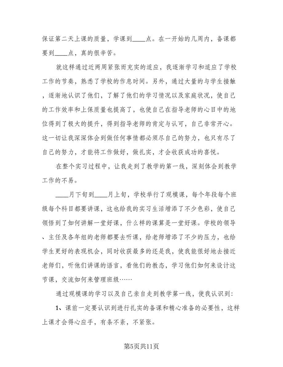 2023教师实习总结参考范文（4篇）.doc_第5页