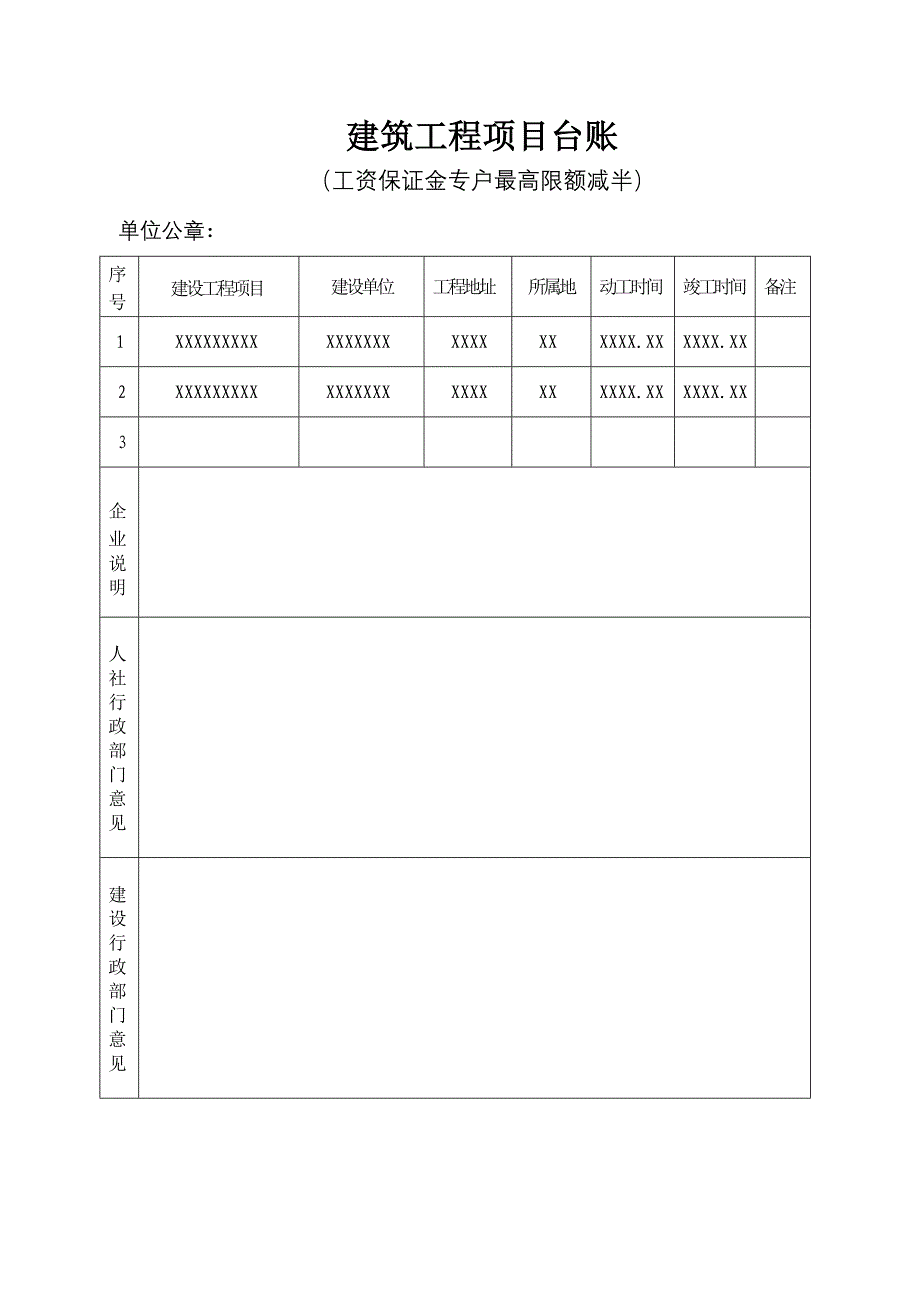 建筑工程项目台账_第1页