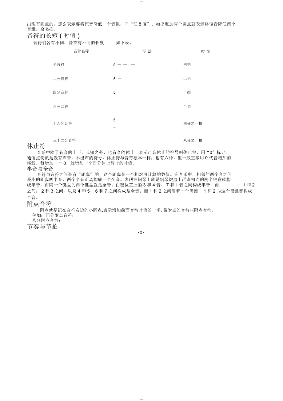 简谱乐理基础知识入门_第2页