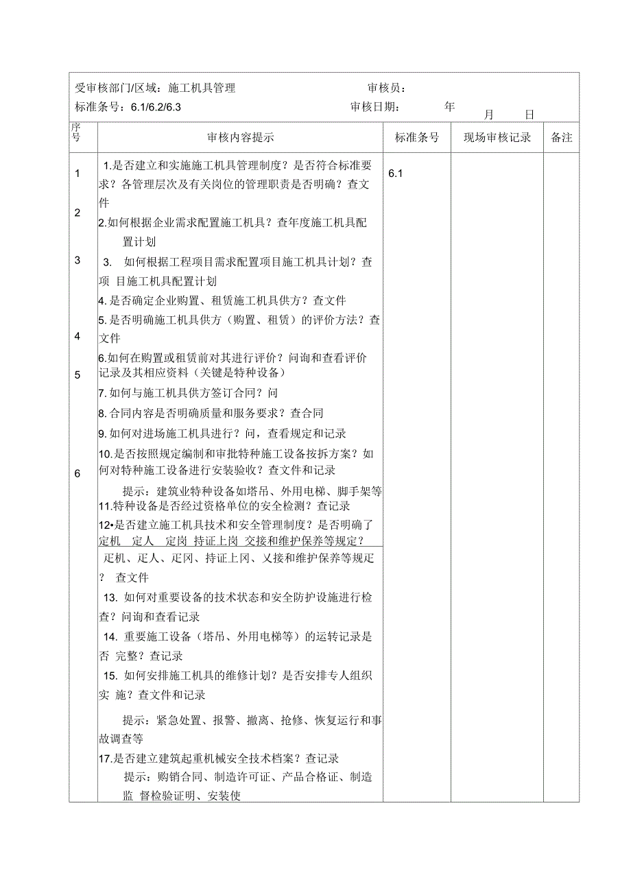 管理体系检查表_第4页