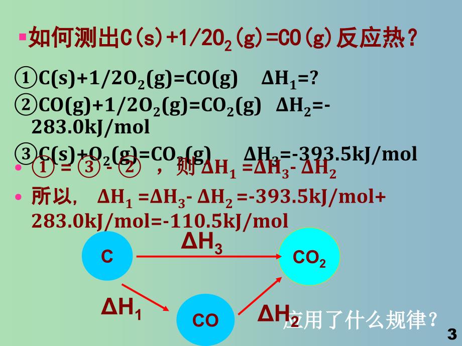 高中化学 1.3 化学反应热的计算课件 新人教版选修4.ppt_第3页